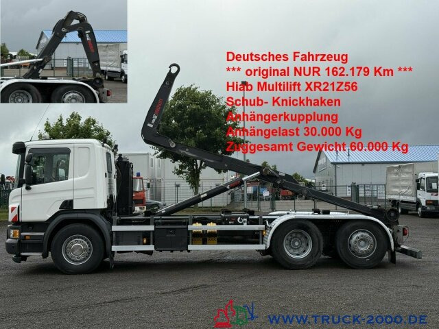 Scania P 410 Hiab Lenkbare Nachlauf Liftachse Nur162TKM - Camion ampliroll: photos 1 Scania P 410 Hiab Lenkbare Nachlauf Liftachse Nur162TKM - Camion ampliroll: photos 1