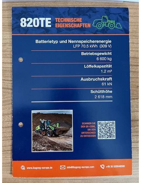 LIUGONG 820 TE vollelektrisch, 6.600 kg, 1.2 cbm - Chargeuse sur pneus: photos 4 LIUGONG 820 TE vollelektrisch, 6.600 kg, 1.2 cbm - Chargeuse sur pneus: photos 4