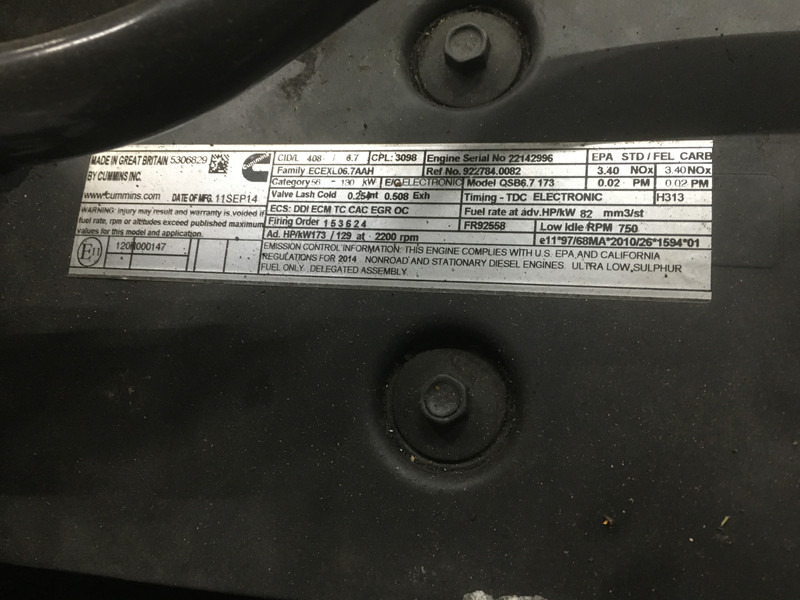 Engins de chantier Cummins QSB6.7 CPL3098 FOR PARTS: photos 6