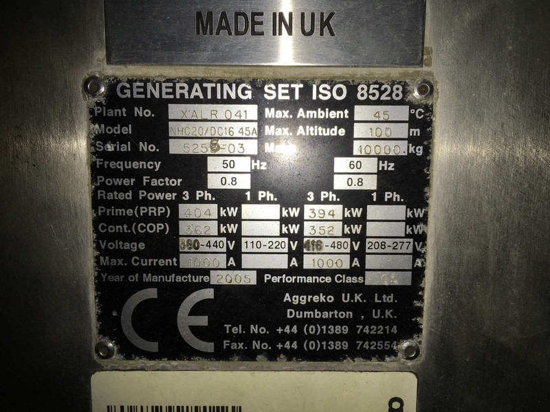 Scania DC16.43A GENERATOR 344KVA USED - Groupe électrogène: photos 2 Scania DC16.43A GENERATOR 344KVA USED - Groupe électrogène: photos 2