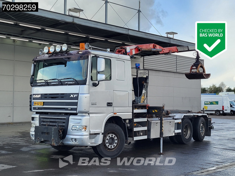 DAF XF105.410 XF 6X2 NL-Truck HMF 1643 Z2 Crane 24T Container system Lift+Steering-Axle Euro 5 - Camion - système de câble, Camion grue: photos 1 DAF XF105.410 XF 6X2 NL-Truck HMF 1643 Z2 Crane 24T Container system Lift+Steering-Axle Euro 5 - Camion - système de câble, Camion grue: photos 1