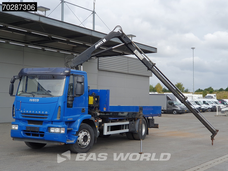 Camion plateau, Camion grue Iveco Eurocargo 180E250 4X2 18tonner MKG-HLK66 Crane Kran Manual Euro 5: photos 6