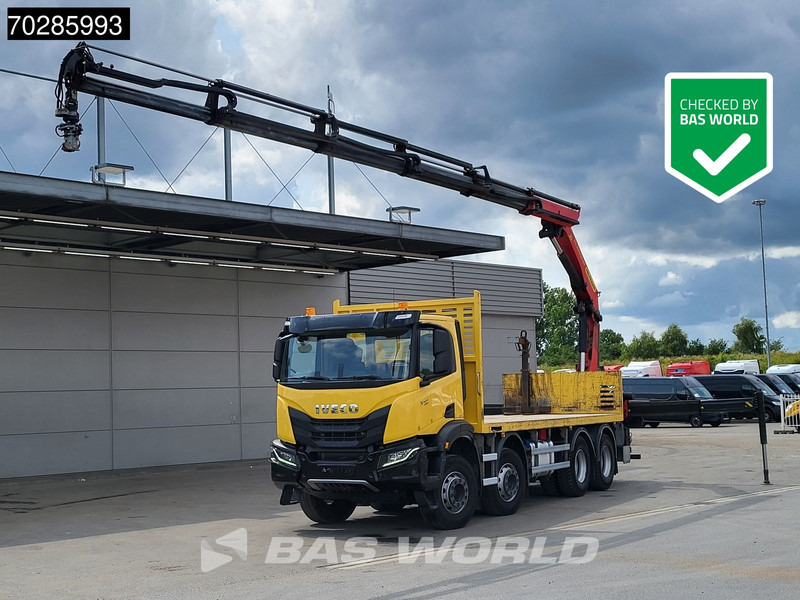 Iveco X-Way 480 8X4 Palfinger PK22002 EH Kran Crane Rotator Retarder Euro 6 - Camion plateau, Camion grue: photos 1 Iveco X-Way 480 8X4 Palfinger PK22002 EH Kran Crane Rotator Retarder Euro 6 - Camion plateau, Camion grue: photos 1