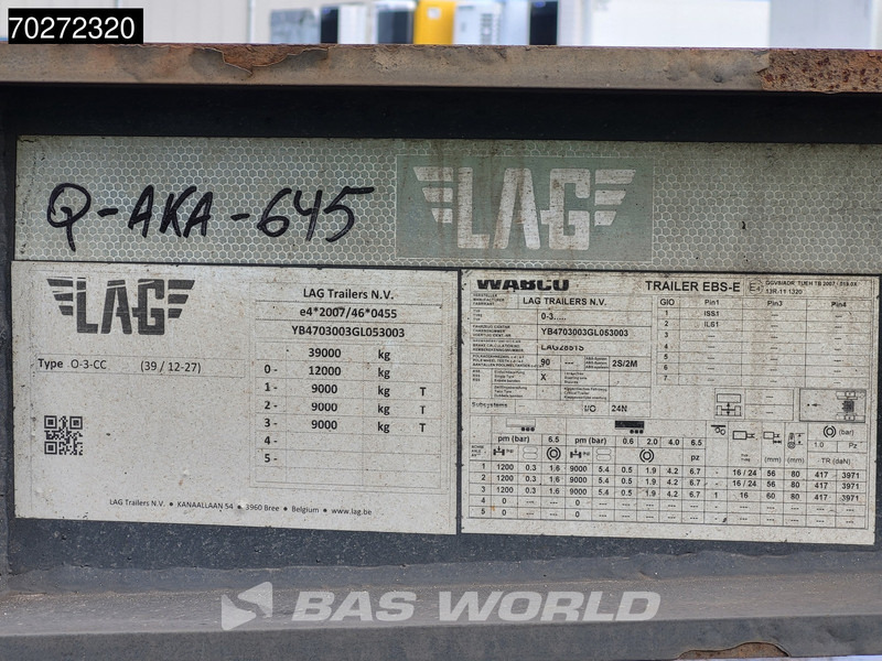 Semi-remorque porte-conteneur/ Caisse mobile LAG O-3-CC 3 axles Liftachse 30ft 40ft: photos 19