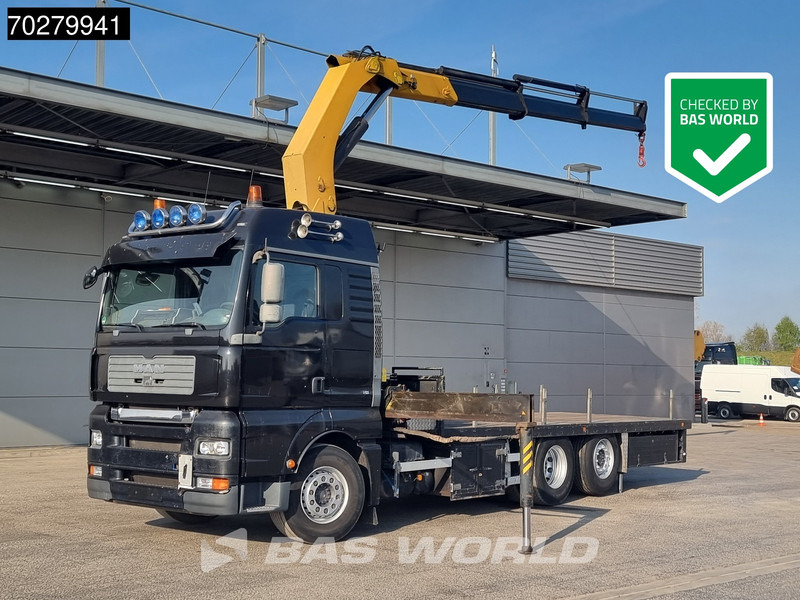 MAN TGA 26.430 6X2 Palfinger PK32080 Kran Crane Manual Liftachse Euro 4 - Camion plateau, Camion grue: photos 1 MAN TGA 26.430 6X2 Palfinger PK32080 Kran Crane Manual Liftachse Euro 4 - Camion plateau, Camion grue: photos 1