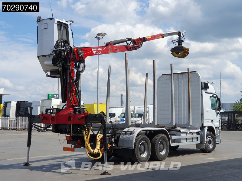 Mercedes-Benz Actros 3346 6X4 Original KM's! FTG V10CX.81 Kran Crane Holztransport Big-Axle Steelsuspension - Camion grumier, Camion grue: photos 5 Mercedes-Benz Actros 3346 6X4 Original KM's! FTG V10CX.81 Kran Crane Holztransport Big-Axle Steelsuspension - Camion grumier, Camion grue: photos 5