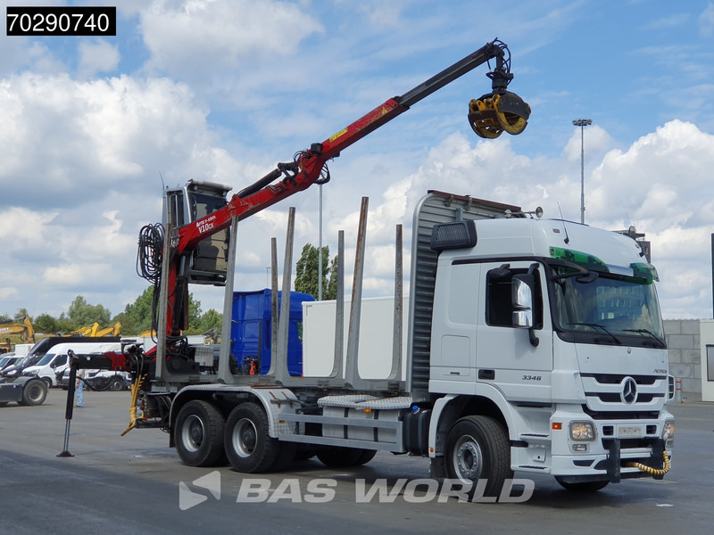 Mercedes-Benz Actros 3346 6X4 Original KM's! FTG V10CX.81 Kran Crane Holztransport Big-Axle Steelsuspension - Camion grumier, Camion grue: photos 3 Mercedes-Benz Actros 3346 6X4 Original KM's! FTG V10CX.81 Kran Crane Holztransport Big-Axle Steelsuspension - Camion grumier, Camion grue: photos 3