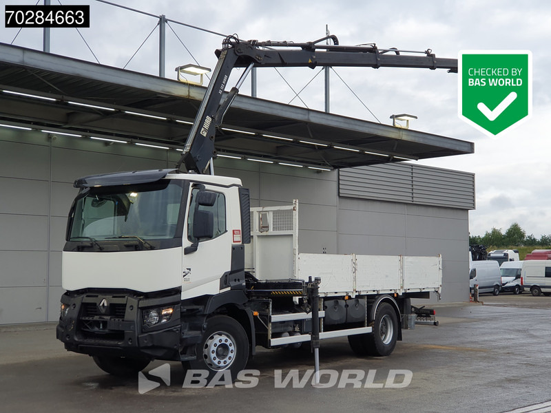 Renault C 380 4X2 HIAB 122 B-3 HIDUO Kran Crane Steelsuspension Big-Axle Euro 6 - Camion plateau, Camion grue: photos 1 Renault C 380 4X2 HIAB 122 B-3 HIDUO Kran Crane Steelsuspension Big-Axle Euro 6 - Camion plateau, Camion grue: photos 1