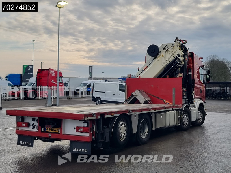 Camion plateau, Camion grue Scania G450 8X2 NL-Truck Hiab X-HIPRO 1058EP-6 Kran Front stab Retarder Euro 6: photos 16