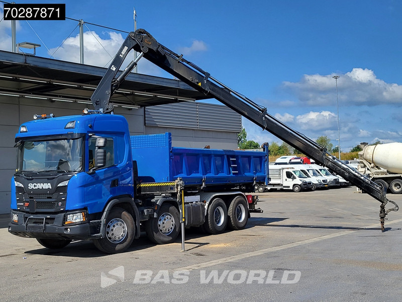 Camion benne, Camion grue Scania G500 8X4 Hiab X-HIDUO 228 E-3 Crane Retarder Big-Axle Josset Menguy Tipper 14m3 Euro 6: photos 7