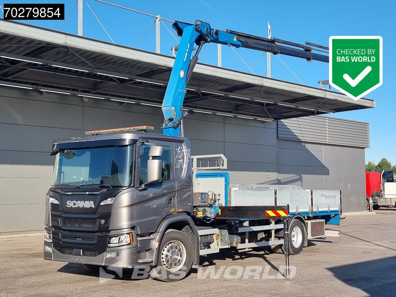 Scania P280 4X2 HMF Euro 6 - Camion plateau, Camion grue: photos 1 Scania P280 4X2 HMF Euro 6 - Camion plateau, Camion grue: photos 1