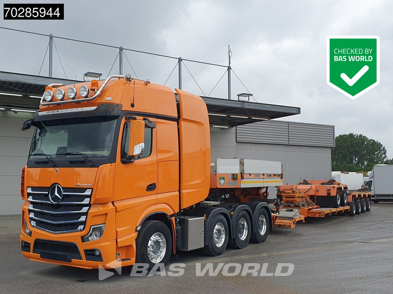 Mercedes-Benz Actros 8X4 180T GigaSpace Retarder Hydrauliek BigAxle Alcoa´s // Lowbed Trailer / 6 Axles / Hydraulic Pendle Axles / Extendable - Tracteur routier: photos 1 Mercedes-Benz Actros 8X4 180T GigaSpace Retarder Hydrauliek BigAxle Alcoa´s // Lowbed Trailer / 6 Axles / Hydraulic Pendle Axles / Extendable - Tracteur routier: photos 1