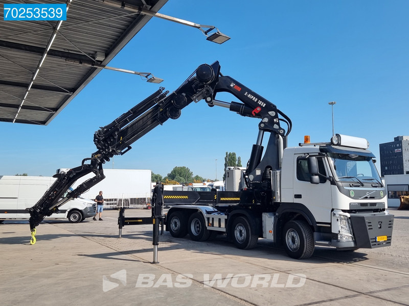 Camion porte-conteneur/ Caisse mobile, Camion grue Volvo FM 420 8X2 Repaired Damage Hiab X-Hipro 1058E-6 Kran Crane Lift-Lenkachse: photos 9