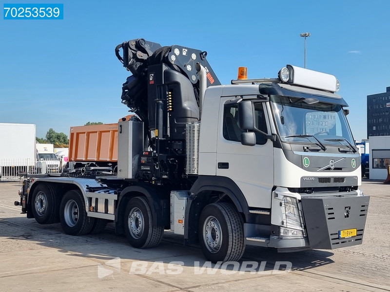 Camion porte-conteneur/ Caisse mobile, Camion grue Volvo FM 420 8X2 Repaired Damage Hiab X-Hipro 1058E-6 Kran Crane Lift-Lenkachse: photos 12