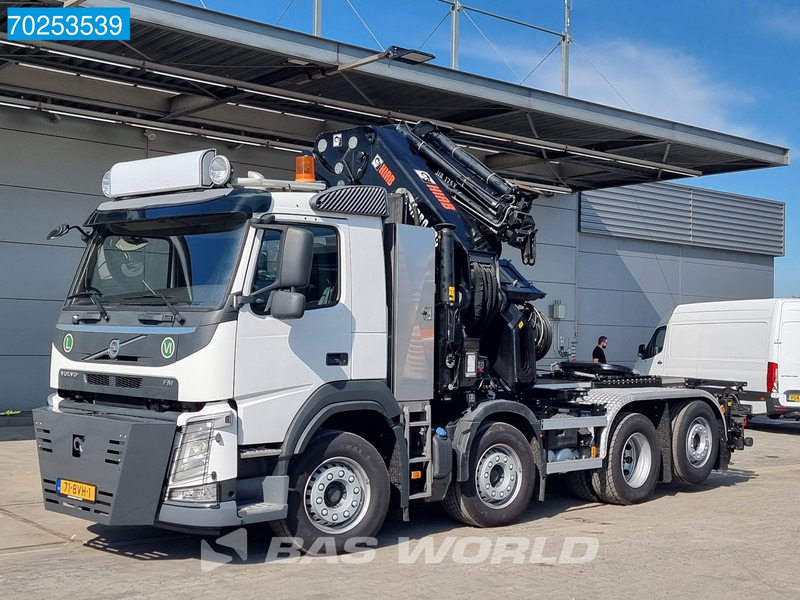 Camion porte-conteneur/ Caisse mobile, Camion grue Volvo FM 420 8X2 Repaired Damage Hiab X-Hipro 1058E-6 Kran Crane Lift-Lenkachse: photos 10