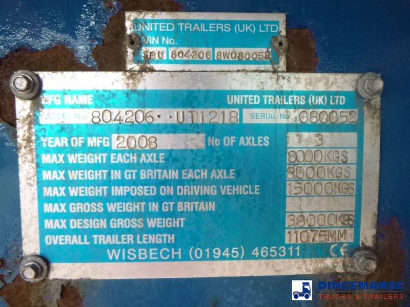 Utilitaire benne UNITED TRAILERS Tipper trailer alu 52 m3 + tarpaulin: photos 14
