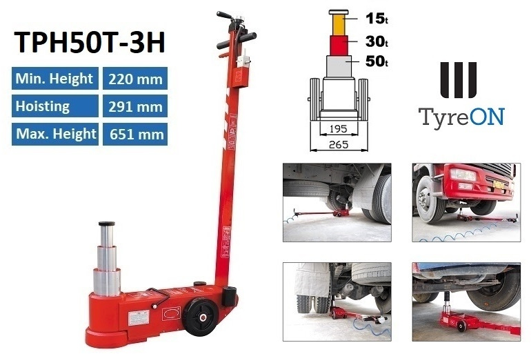 TPH50T-3H Air hydraulic jack 50 Tons - Équipement de garage: photos 1 TPH50T-3H Air hydraulic jack 50 Tons - Équipement de garage: photos 1