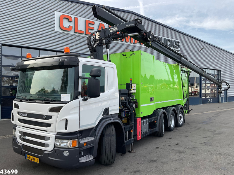 Scania P 360 Faun 18m³ + Hiab crane + Underground Container Washing Installation - Benne à ordures ménagères: photos 1 Scania P 360 Faun 18m³ + Hiab crane + Underground Container Washing Installation - Benne à ordures ménagères: photos 1