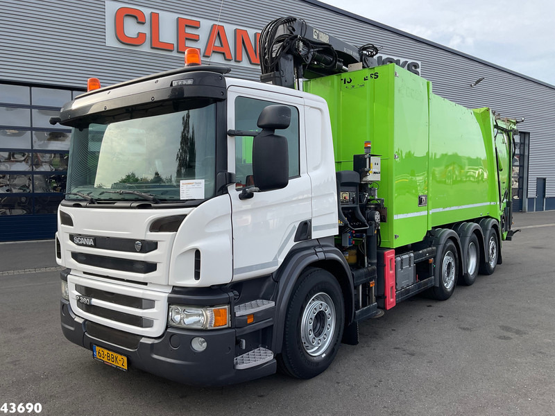 Scania P 360 Faun 18m³ + Hiab crane + Underground Container Washing Installation - Benne à ordures ménagères: photos 2 Scania P 360 Faun 18m³ + Hiab crane + Underground Container Washing Installation - Benne à ordures ménagères: photos 2