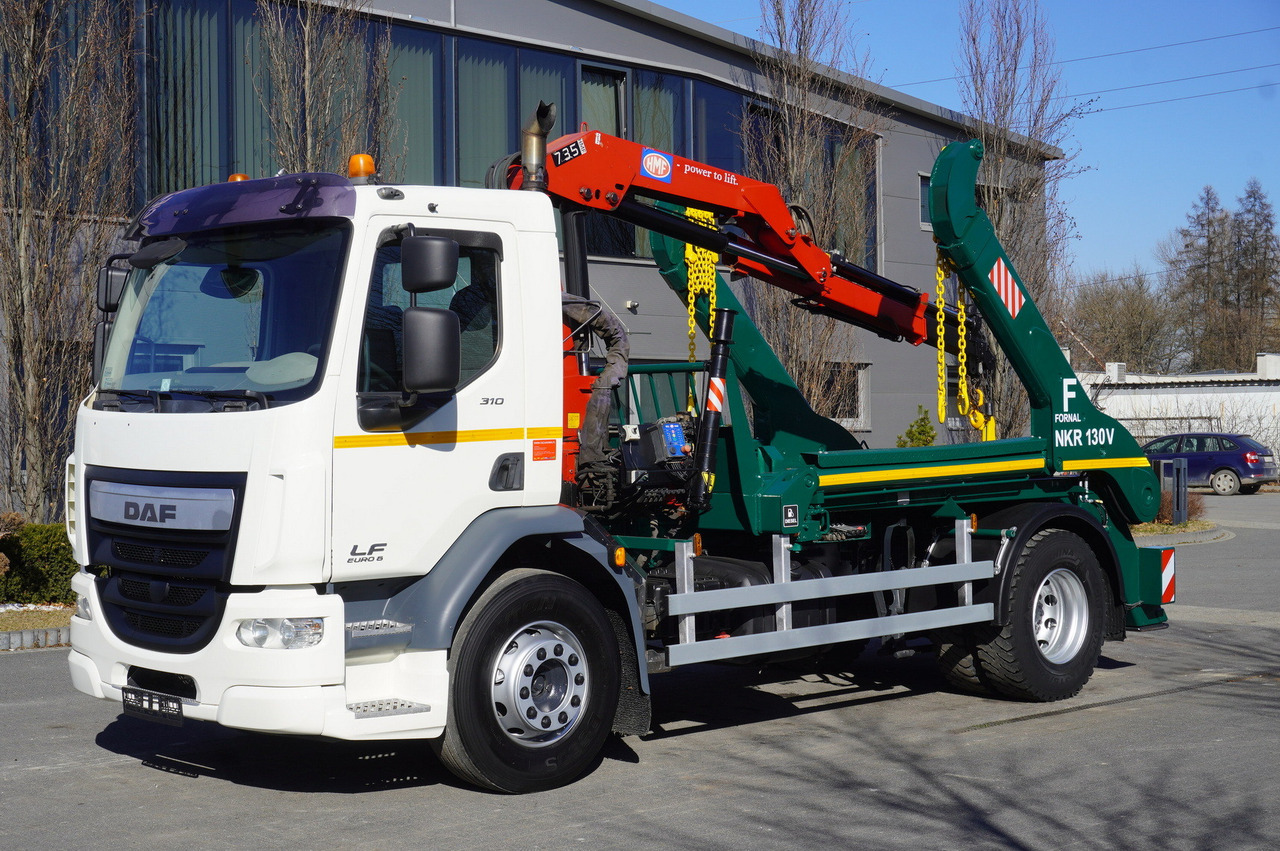 DAF LF 18.310 E6 / Skip loader Fornal NKR 130V / HDS HMF 735 K2 / Manual gearbox - Camion ampliroll, Camion grue: photos 1 DAF LF 18.310 E6 / Skip loader Fornal NKR 130V / HDS HMF 735 K2 / Manual gearbox - Camion ampliroll, Camion grue: photos 1