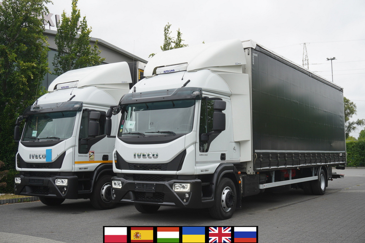 IVECO Eurocargo ML 160E28 E6 Glob / Curtainsider 21 EPAL / 2023 / 2 identical units - Camion benne: photos 1 IVECO Eurocargo ML 160E28 E6 Glob / Curtainsider 21 EPAL / 2023 / 2 identical units - Camion benne: photos 1