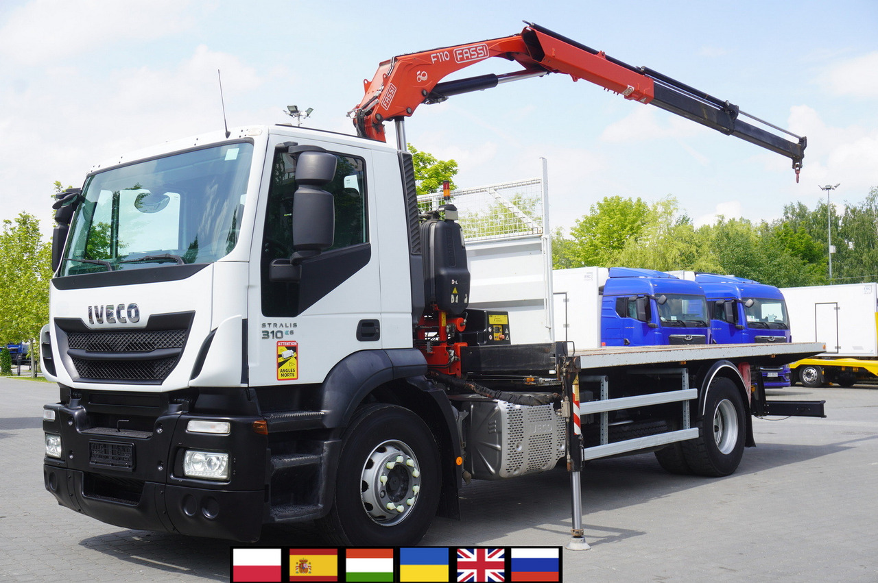 IVECO STRALIS 310 E6 / FASSI F110B / 630 MTH! / 4 t lift cap. / 19 t - Camion plateau, Camion grue: photos 1 IVECO STRALIS 310 E6 / FASSI F110B / 630 MTH! / 4 t lift cap. / 19 t - Camion plateau, Camion grue: photos 1