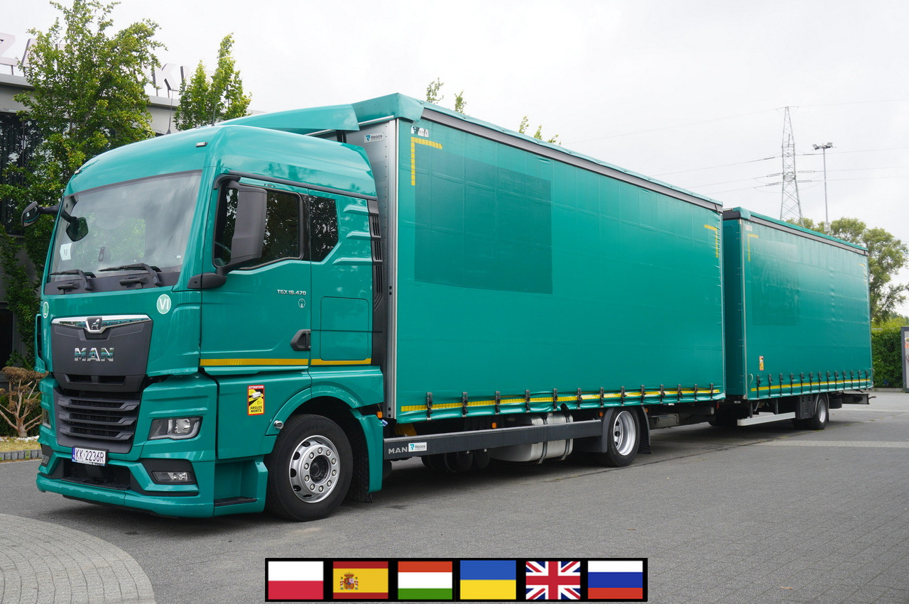 MAN TGX 18.470 / Trailer 19 EPAL / Curtainsider 19 EPAL / 2022 / Retarder / 15 units - Camion à rideaux coulissants: photos 1 MAN TGX 18.470 / Trailer 19 EPAL / Curtainsider 19 EPAL / 2022 / Retarder / 15 units - Camion à rideaux coulissants: photos 1
