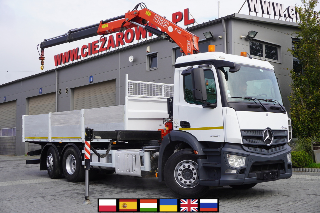 MERCEDES-BENZ Antos 2540 / Flatbed 15 EPAL / Fassi F165 / 6.1 t / 8 m reach / remote control / rotator / 1600 MTH / steered axle - Camion grue: photos 1 MERCEDES-BENZ Antos 2540 / Flatbed 15 EPAL / Fassi F165 / 6.1 t / 8 m reach / remote control / rotator / 1600 MTH / steered axle - Camion grue: photos 1