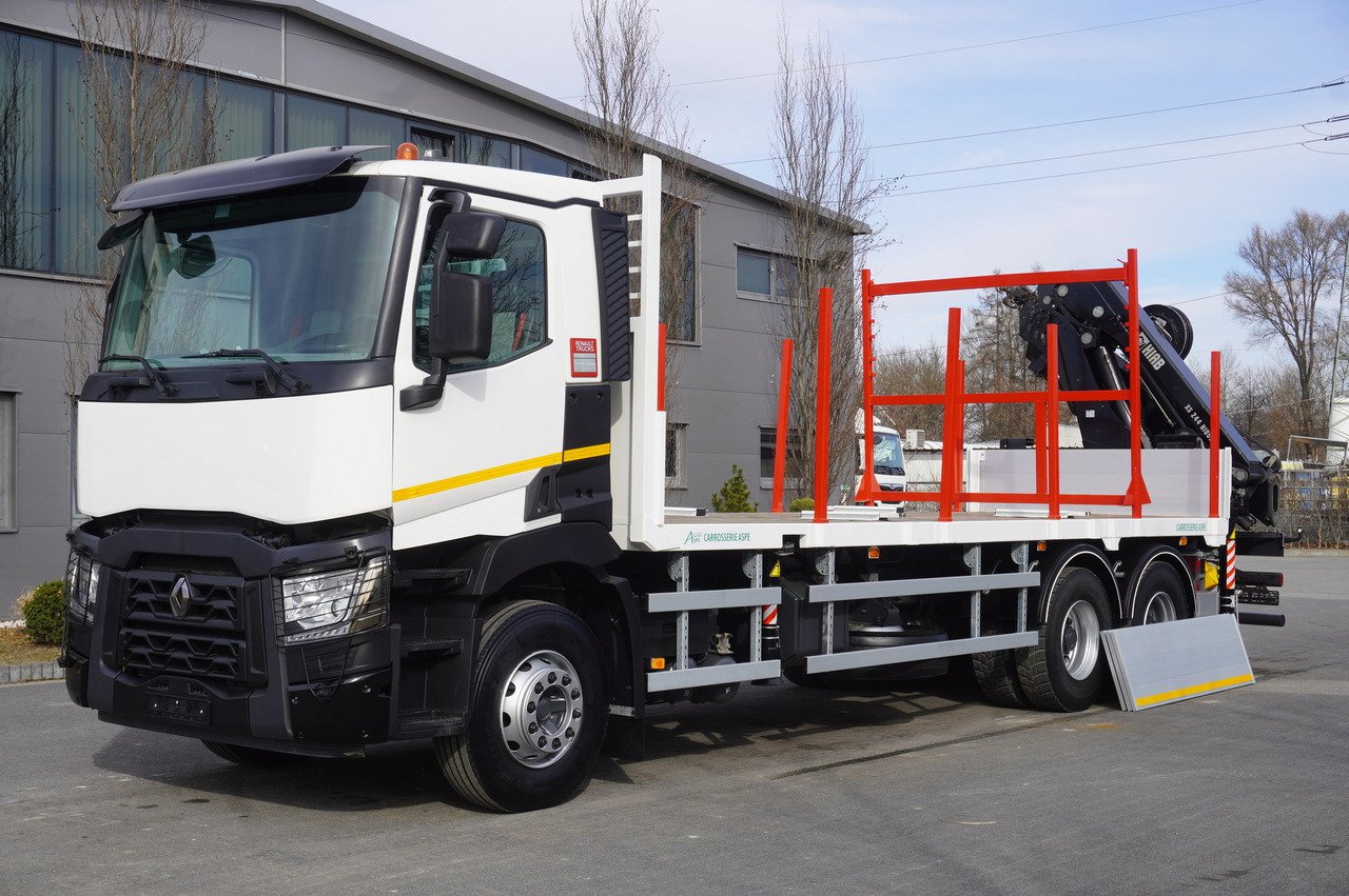 RENAULT C430 / 15 m crane HIAB 244 EP-5 HIDUO 8400 kg / Platform with stanchions - Camion grue: photos 4 RENAULT C430 / 15 m crane HIAB 244 EP-5 HIDUO 8400 kg / Platform with stanchions - Camion grue: photos 4
