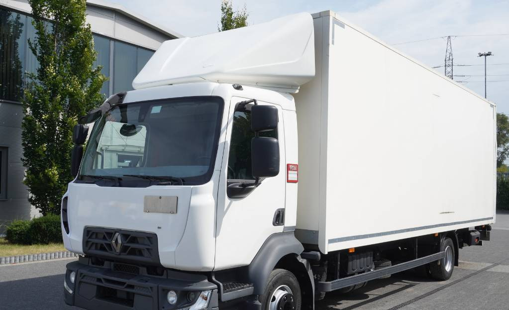 RENAULT D12 E6 / Container 18 pallets / tail lift - Camion fourgon: photos 1 RENAULT D12 E6 / Container 18 pallets / tail lift - Camion fourgon: photos 1