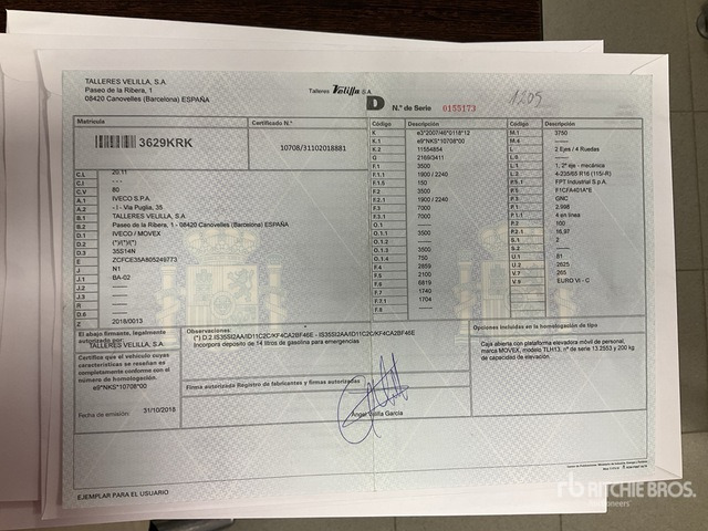 2018 Iveco Daily 2018 Movex TLH13 on 4x2 Bucket Truck - Autre matériel: photos 3 2018 Iveco Daily 2018 Movex TLH13 on 4x2 Bucket Truck - Autre matériel: photos 3