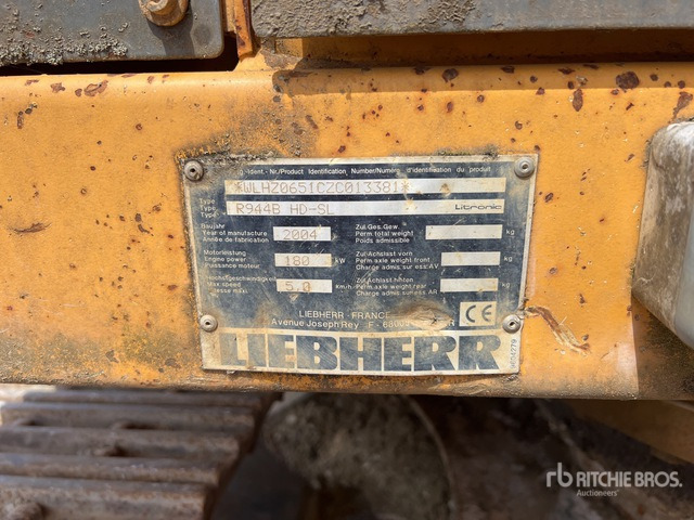 2004 Liebherr R944B HDSL Litronic Pelle Sur Chenilles Tracked Excavator - Pelle sur chenille: photos 4 2004 Liebherr R944B HDSL Litronic Pelle Sur Chenilles Tracked Excavator - Pelle sur chenille: photos 4