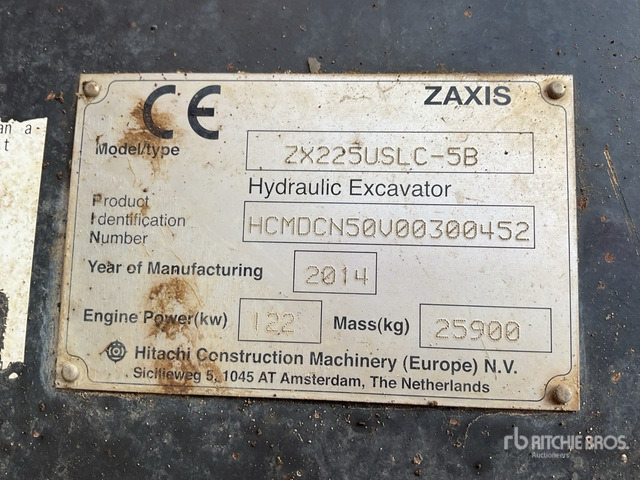 2014 Hitachi ZX225USLC-5 Long Reach Tracked Excavator - Pelle sur chenille: photos 1 2014 Hitachi ZX225USLC-5 Long Reach Tracked Excavator - Pelle sur chenille: photos 1
