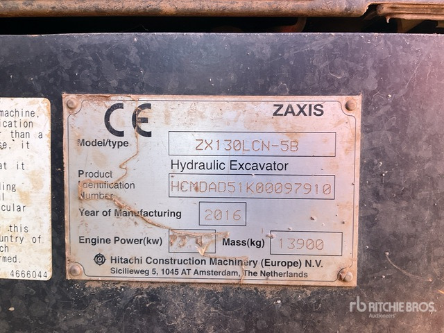 2016 Hitachi ZX130 LCN-5B Tracked Excavator - Pelle sur chenille: photos 1 2016 Hitachi ZX130 LCN-5B Tracked Excavator - Pelle sur chenille: photos 1