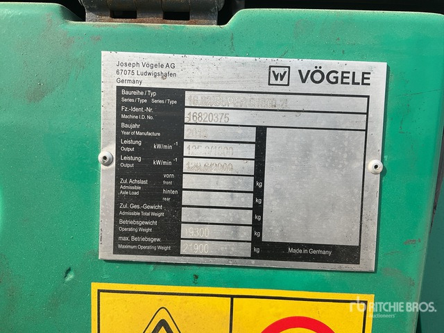 Vogele SUPER 1800-2L Asphalt Paver - Broyeur/ Épareuse: photos 1 Vogele SUPER 1800-2L Asphalt Paver - Broyeur/ Épareuse: photos 1