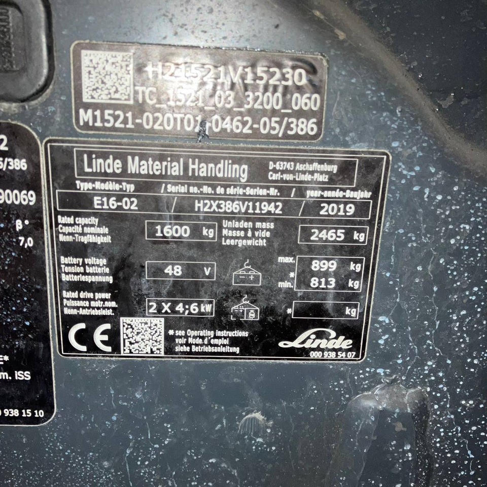 Linde E16 (386-02) EVO - Chariot élévateur électrique: photos 4 Linde E16 (386-02) EVO - Chariot élévateur électrique: photos 4
