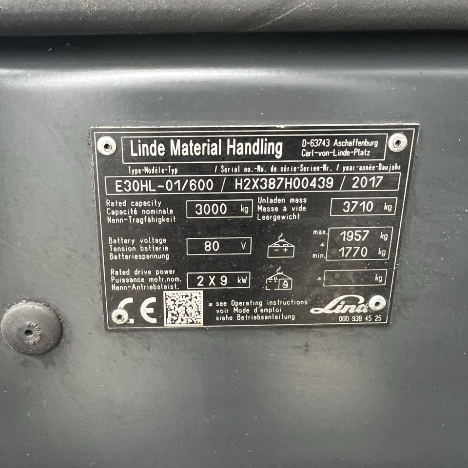Chariot élévateur électrique Linde E30/600 HL (387): photos 19