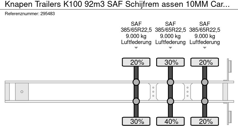 Semi-remorque à fond mouvant Knapen Trailers K100 92m3 SAF Schijfrem assen 10MM Cargo Floor Liftas: photos 19