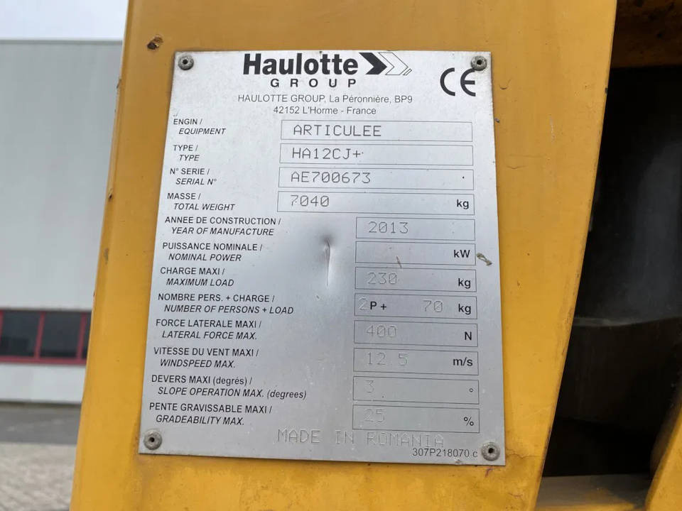 HAULOTTE HA 12 CJ+ - Nacelle articulée: photos 4 HAULOTTE HA 12 CJ+ - Nacelle articulée: photos 4