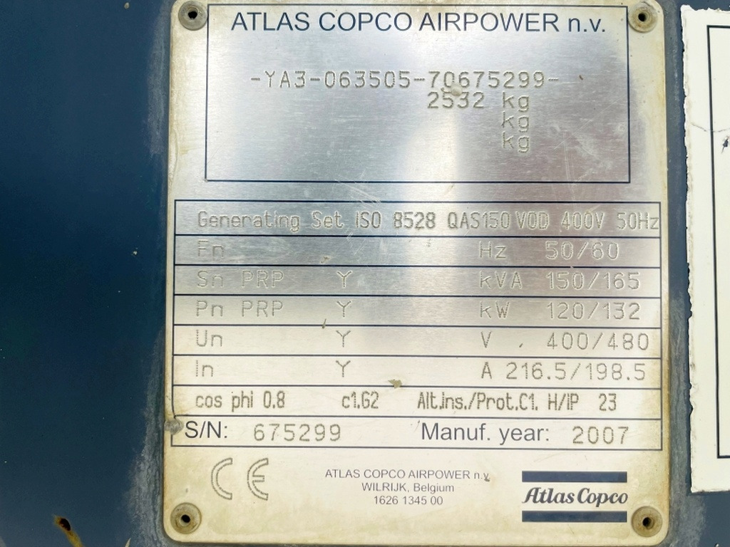 Atlas Copco QAS150 VOD (3997) - Groupe électrogène: photos 3 Atlas Copco QAS150 VOD (3997) - Groupe électrogène: photos 3
