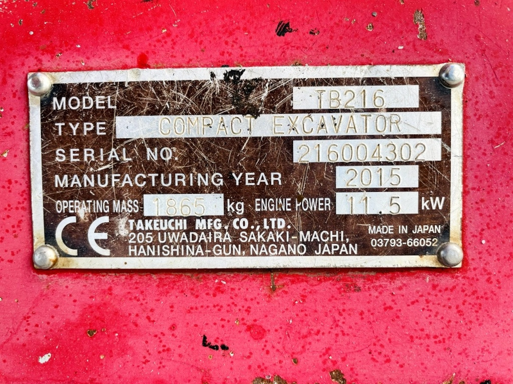 Takeuchi TB216 (4095) - Autre matériel: photos 3 Takeuchi TB216 (4095) - Autre matériel: photos 3