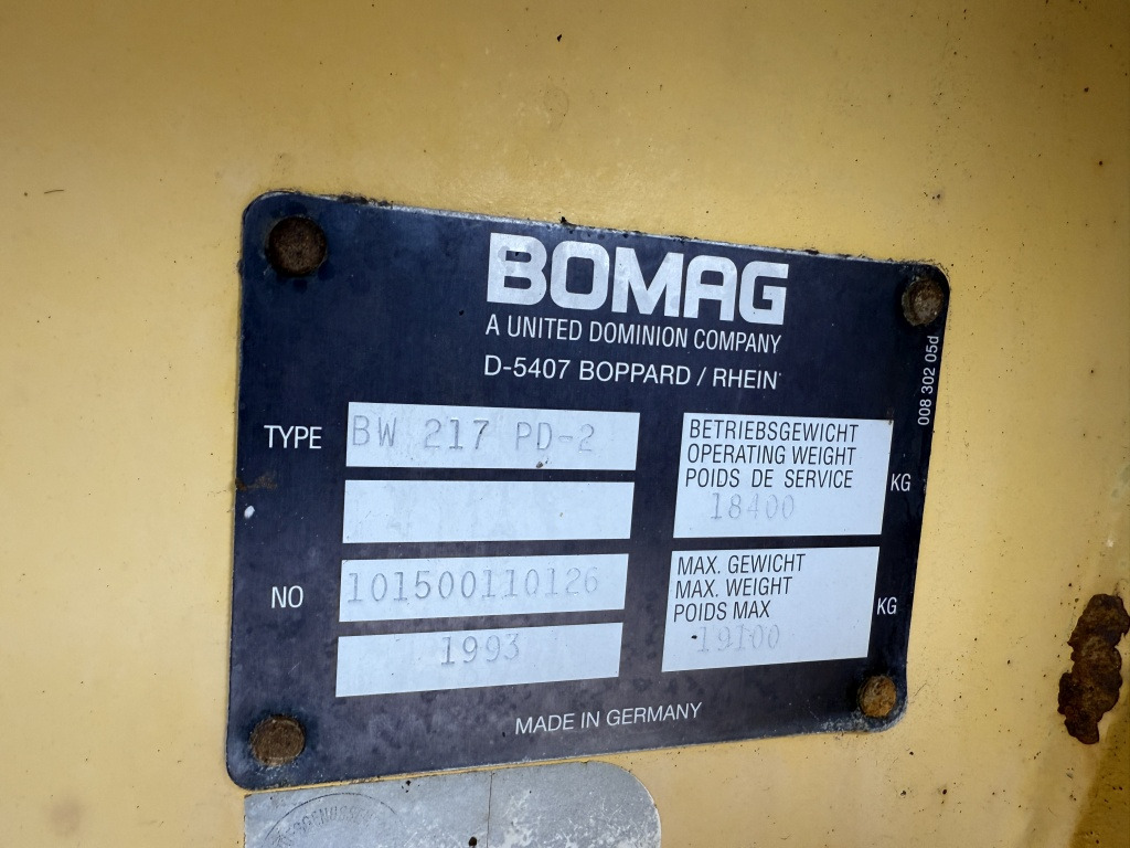 Compacteur à pieds de mouton/ Monocylindre Bomag BW 217 PD-2 (111679): photos 7