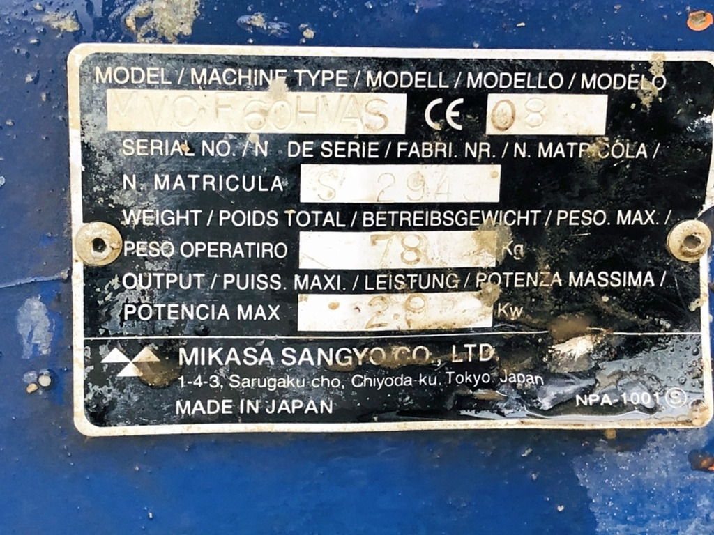 Diverses MIKASA MVCF60HVAS (3931) - Plaque vibrante: photos 3 Diverses MIKASA MVCF60HVAS (3931) - Plaque vibrante: photos 3