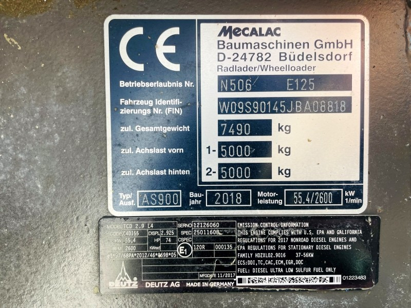Mecalac AS900 (3791) - Chargeuse sur pneus: photos 4 Mecalac AS900 (3791) - Chargeuse sur pneus: photos 4
