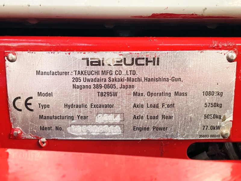 Takeuchi TB295W (3724) - Pelle sur pneus: photos 4 Takeuchi TB295W (3724) - Pelle sur pneus: photos 4