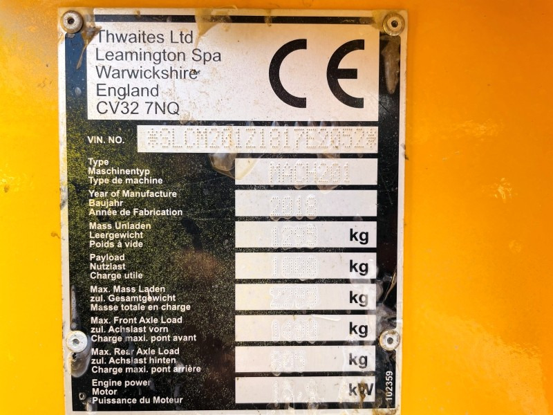 Thwaites Mach 201 (3523) - Mini tombereau: photos 4 Thwaites Mach 201 (3523) - Mini tombereau: photos 4