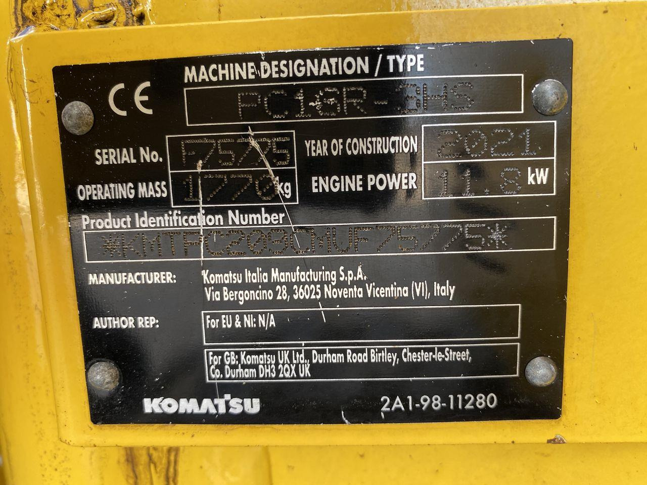 Mini pelle Komatsu PC16R-3HS CANOPY: photos 10