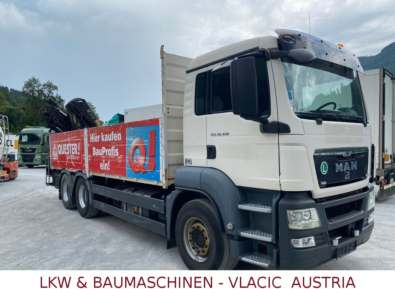 MAN TGS 26.400 6x4 mit Kran HIAB 166 - Camion plateau, Camion grue: photos 2 MAN TGS 26.400 6x4 mit Kran HIAB 166 - Camion plateau, Camion grue: photos 2