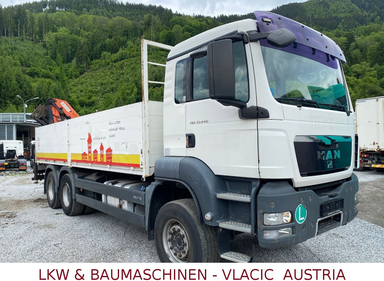 MAN TGS 33.440 6x4 Blatt/Blatt Mit Palfinger PK16500 - Camion plateau, Camion grue: photos 2 MAN TGS 33.440 6x4 Blatt/Blatt Mit Palfinger PK16500 - Camion plateau, Camion grue: photos 2