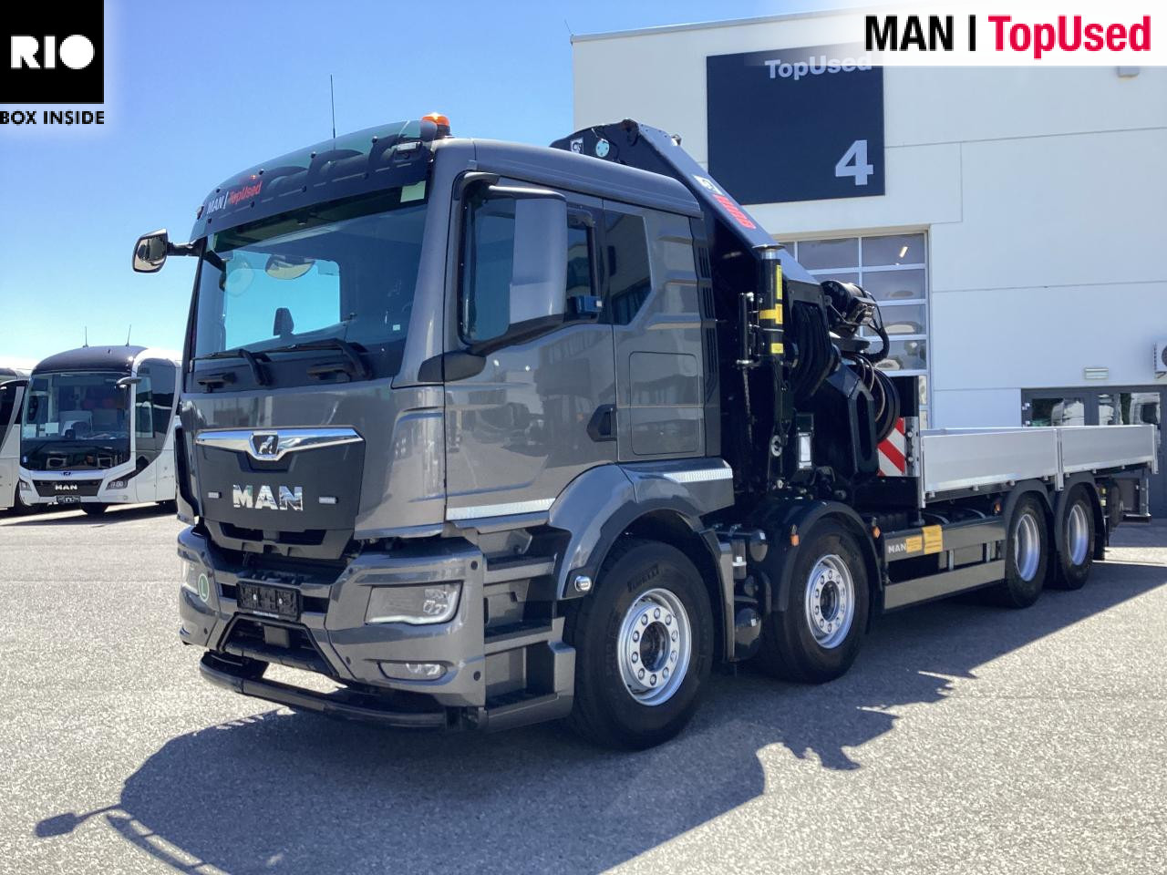MAN TGS 35.510 8x4 BL CH HIAB X-HiPro 858 E 8 - Camion plateau, Camion grue: photos 1 MAN TGS 35.510 8x4 BL CH HIAB X-HiPro 858 E 8 - Camion plateau, Camion grue: photos 1